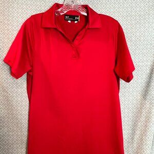 Women's red Under Armour short slv Polo collared shirt Size S